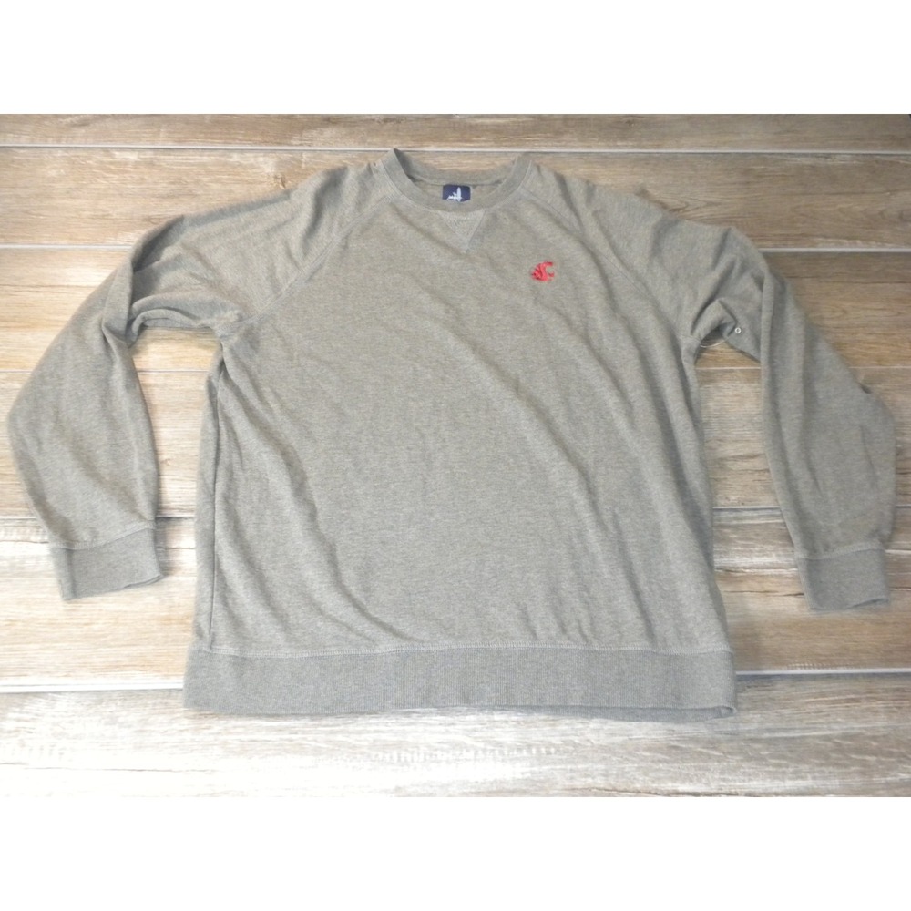 Johnnie-O Sweatshirt Mens L Gray WSU Cougars Freeman Fleece Crewneck Pullover